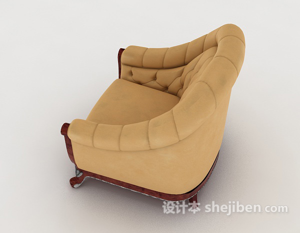 设计本欧式简单风格单人沙发3d模型下载