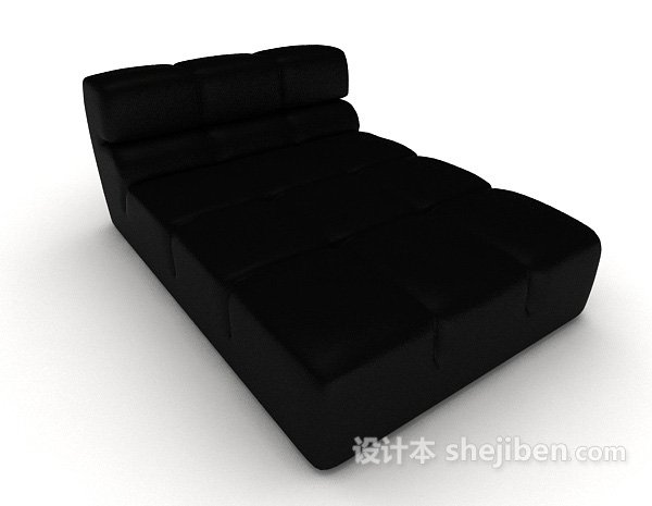 现代风格现代简约黑色躺椅3d模型下载
