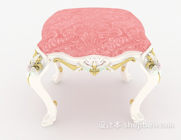 设计本欧式粉色可爱凳子3d模型下载