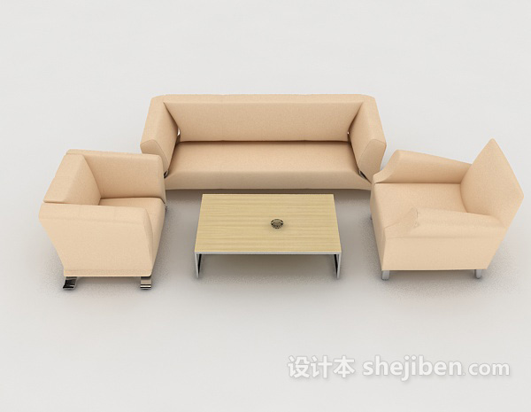 现代风格现代风格浅色组合沙发3d模型下载