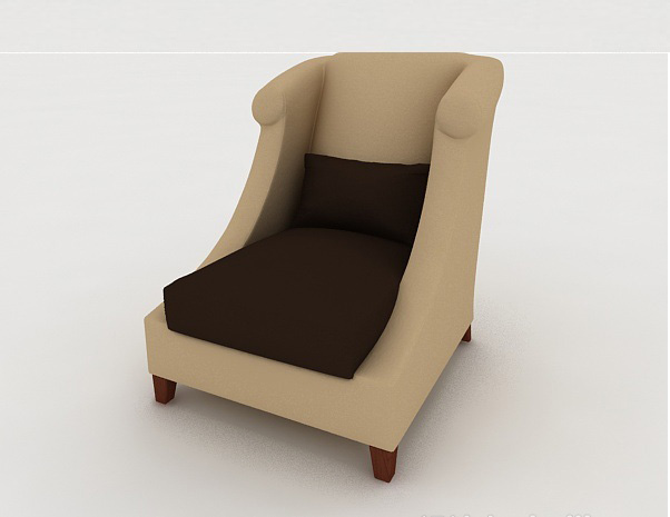 免费居家大方单人沙发3d模型下载