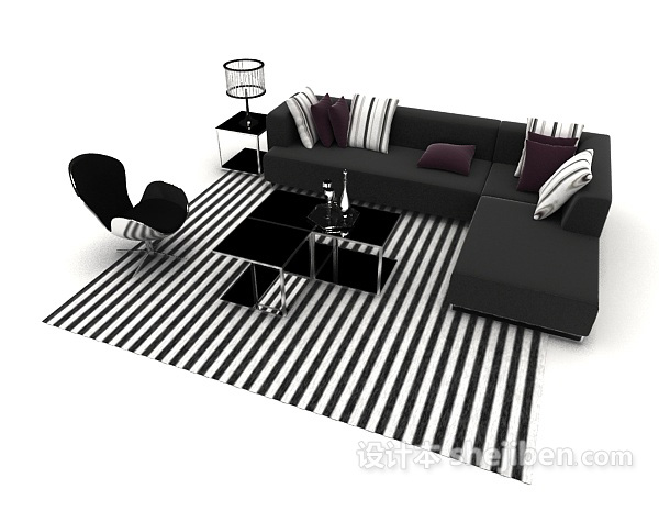 免费家居简单现代沙发3d模型下载