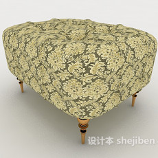 欧式花纹沙发凳3d模型下载