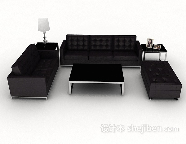 现代风格现代商务简单组合沙发3d模型下载