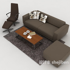 简约商务组合沙发3d模型下载