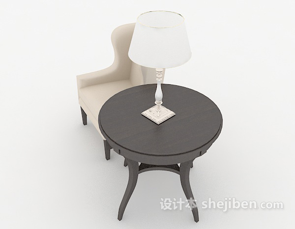 设计本欧式简洁单人沙发3d模型下载