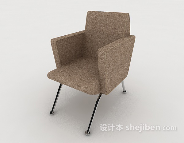 简约棕色椅子3d模型下载