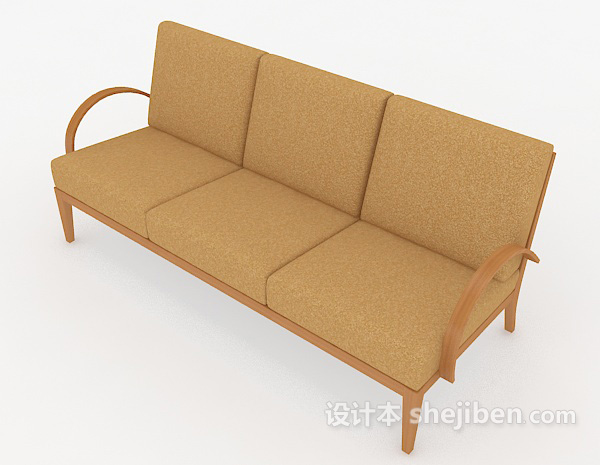 免费简单休闲长椅3d模型下载