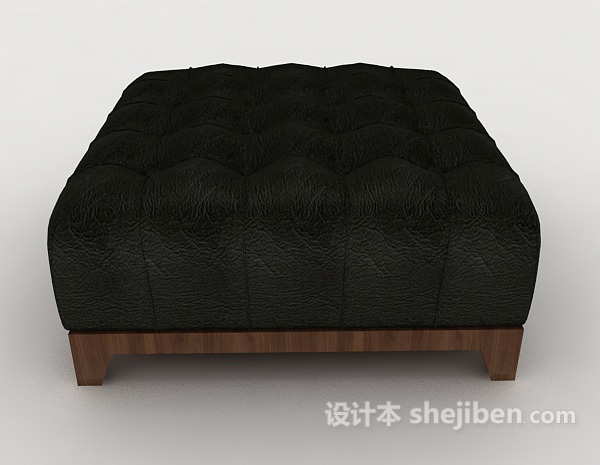 现代风格黑色简单沙发凳3d模型下载