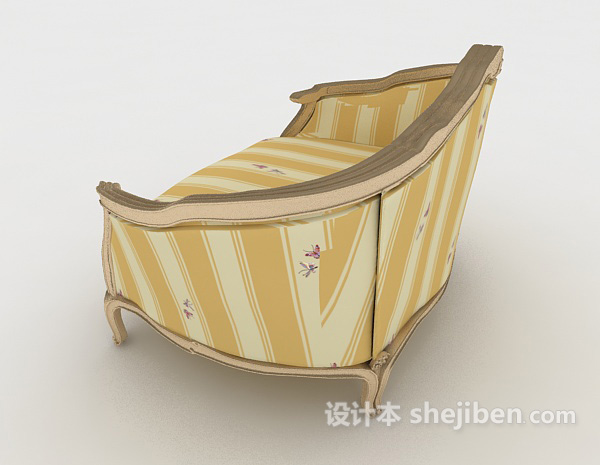设计本欧式清新风格单人沙发3d模型下载
