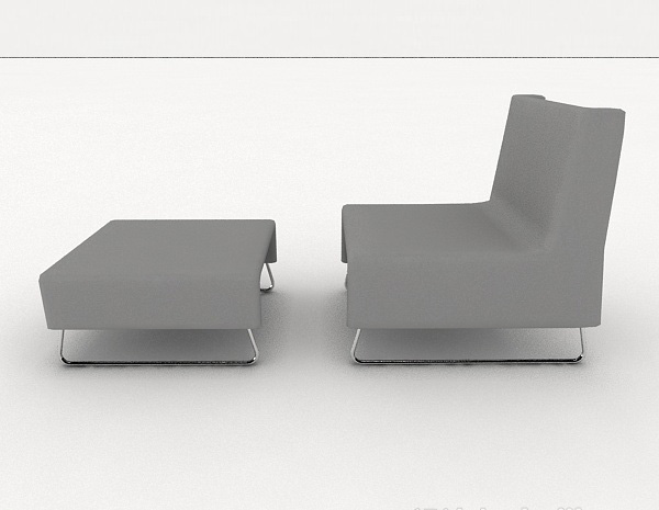 免费休闲现代单人沙发3d模型下载