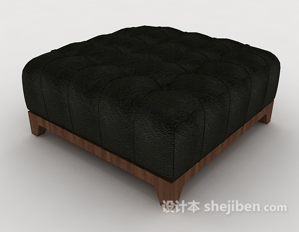 免费黑色简单沙发凳3d模型下载