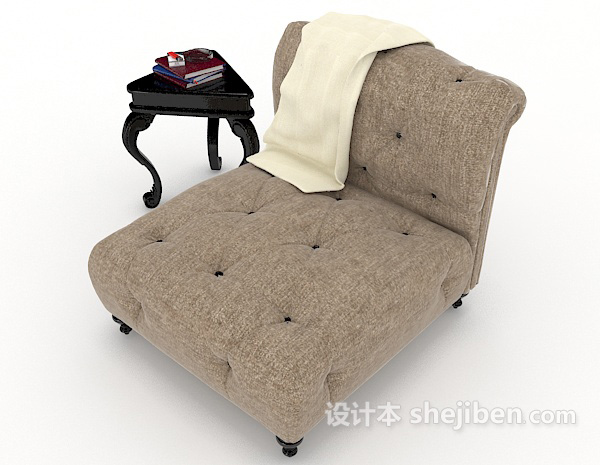 欧式家居型单人沙发3d模型下载