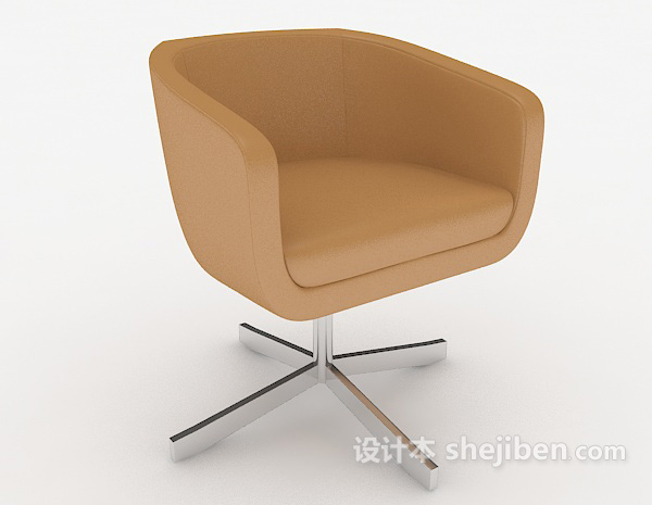 浅棕色休闲椅子3d模型下载