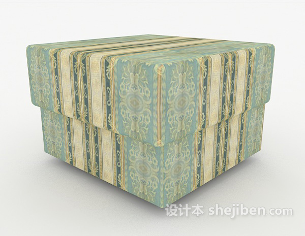 欧式风格欧式花纹沙发凳子3d模型下载