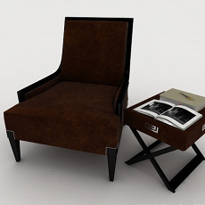 深棕色沙发椅3d模型下载