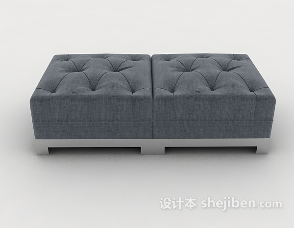 现代风格现代灰色沙发长凳3d模型下载