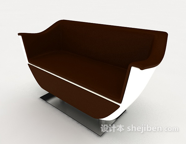 现代简约暗红色单人沙发3d模型下载