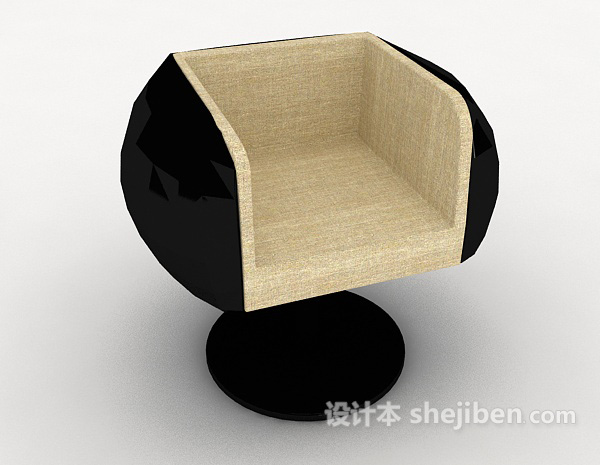 现代风格现代个性黑色休闲椅3d模型下载
