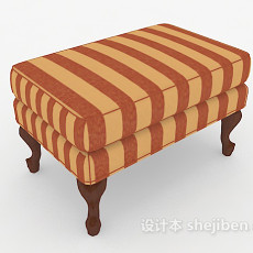 田园条纹沙发凳3d模型下载