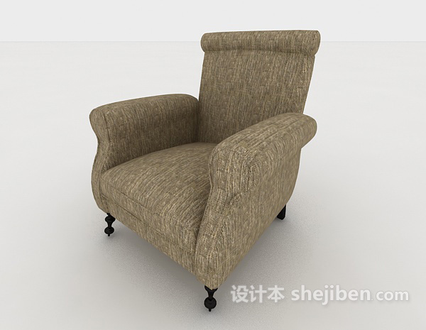 现代简约灰色单人沙发3d模型下载