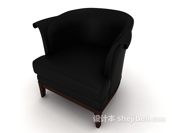 设计本简约现代风格单人沙发3d模型下载