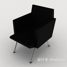 简约黑色椅子3d模型下载