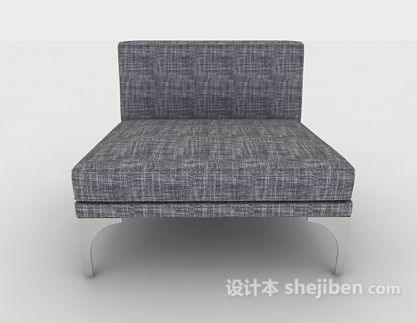 田园风格麻布单人沙发3d模型下载