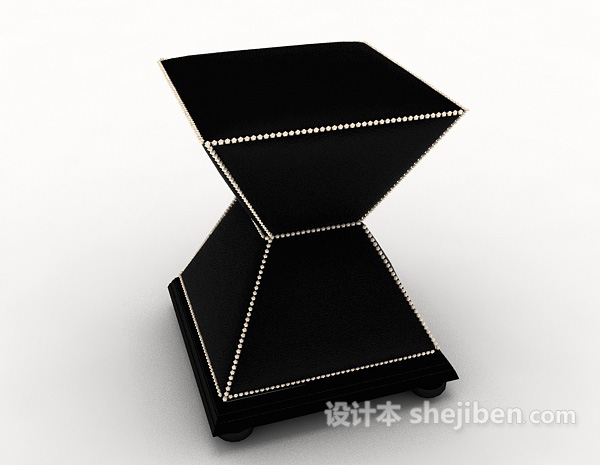 设计本现代个性黑色凳子3d模型下载
