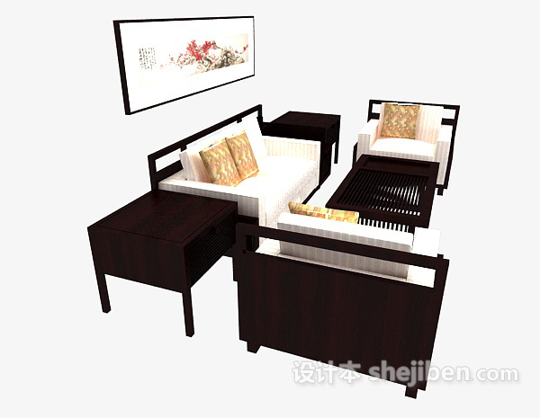设计本新中式家居组合沙发3d模型下载
