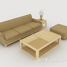 简约浅棕色组合沙发3d模型下载