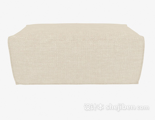 现代风格现代简约米白沙发凳3d模型下载