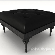 欧式黑色沙发凳子3d模型下载
