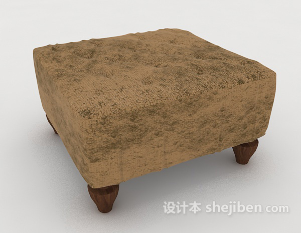 棕色沙发凳子3d模型下载