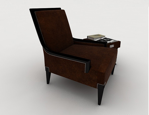 免费深棕色沙发椅3d模型下载