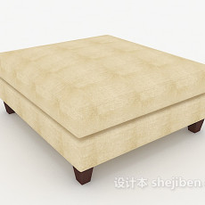 米黄色沙发凳子3d模型下载
