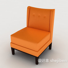 橙色单人沙发3d模型下载