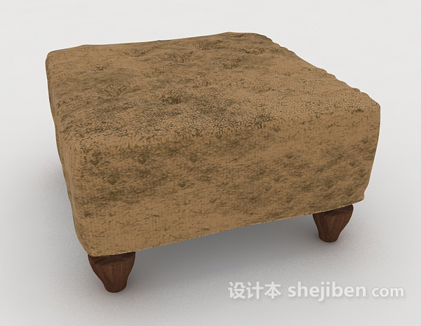 设计本棕色沙发凳子3d模型下载