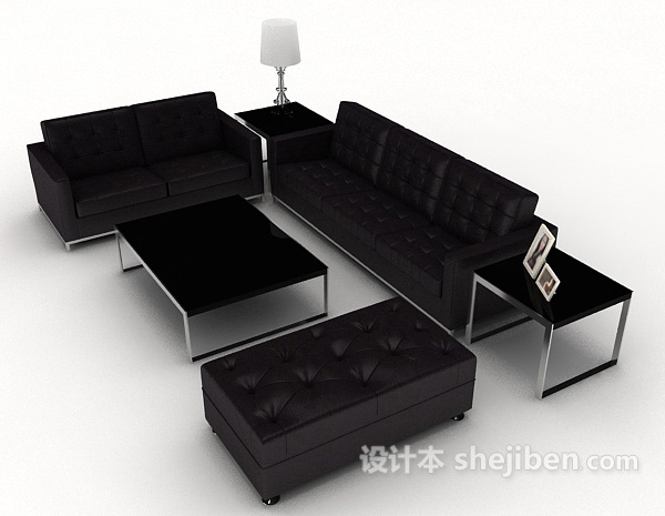 设计本现代商务简单组合沙发3d模型下载
