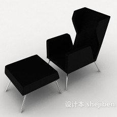 个性简约黑色休闲椅子3d模型下载