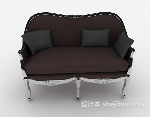 欧式风格欧式风格简约双人沙发3d模型下载