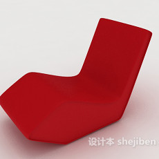 红色个性休闲椅子3d模型下载