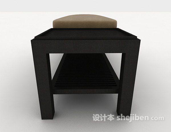 设计本木质长凳子3d模型下载