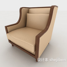 高档简欧单人沙发3d模型下载