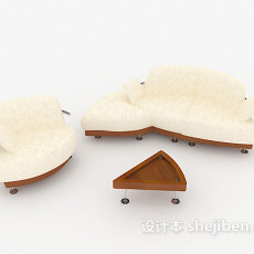 简单型新中式组合沙发3d模型下载