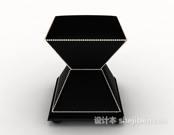 现代风格现代个性黑色凳子3d模型下载