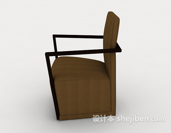 设计本棕色简约椅子3d模型下载
