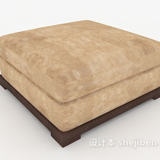 浅棕色沙发凳子3d模型下载