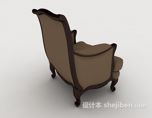 设计本欧式简约风格单人沙发3d模型下载