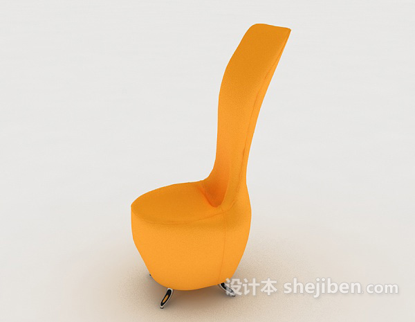 设计本黄色个性家居椅3d模型下载